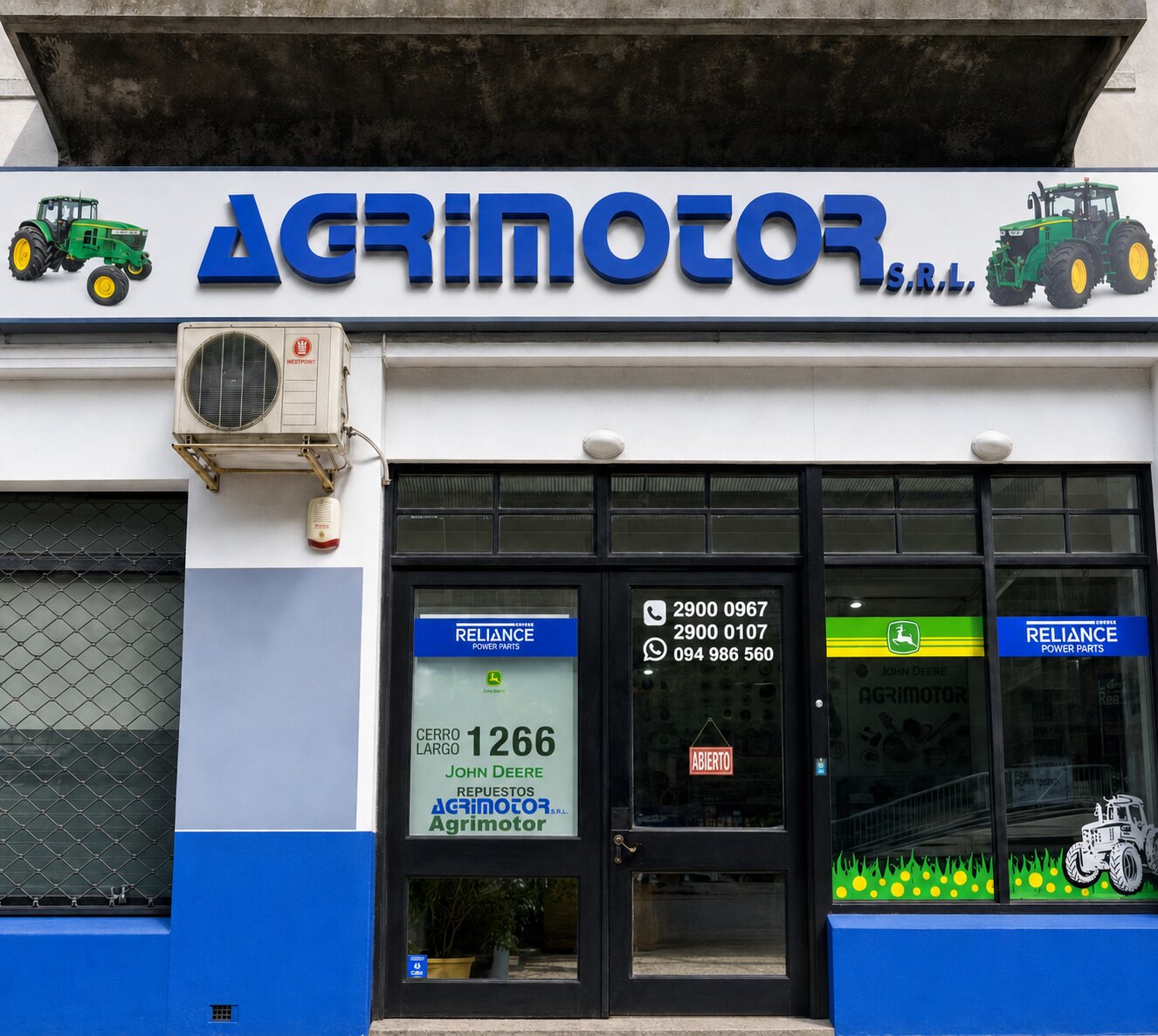 Fachada actualizada del local de Agrimotor en Montevideo
